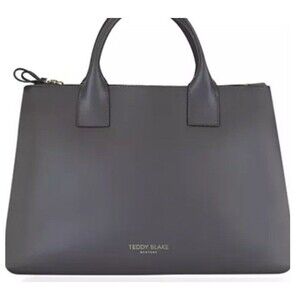 Teddy Blake Gray Bella Vitello Handbag Made In Italy Luxury Excellent Condition